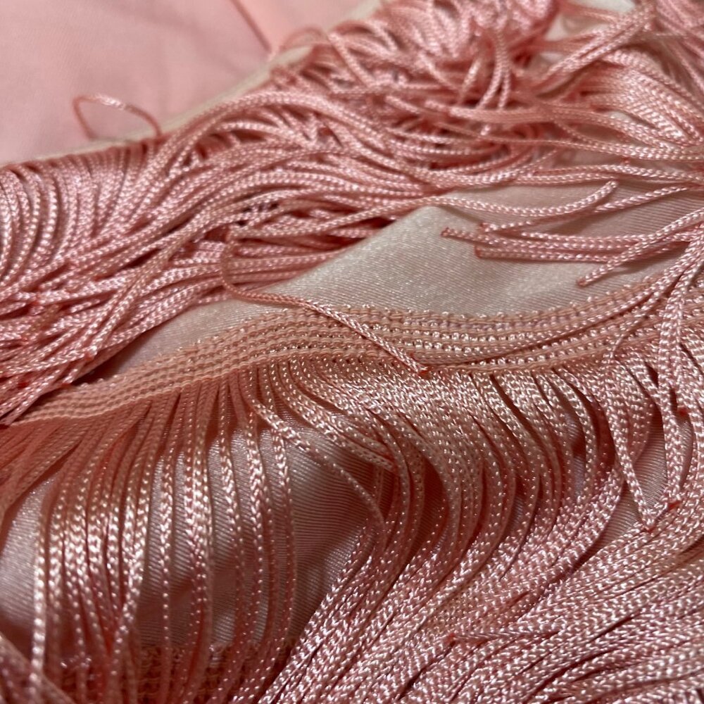 Pink Fringe Halter Bodysuit With Swirl Design Party Dancewear Soft Fabric Adjust - Picture 7 of 9